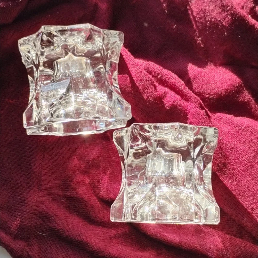 ✨ SPARKLING STAR PAIR HEAVY CRYSTAL VERSATILE CANDLE HOLDERS EVC
